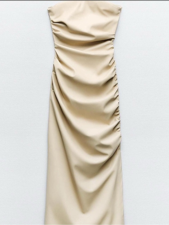 Zara Dresses & Skirts - NWT Zara Strapless Faux Leather Dress